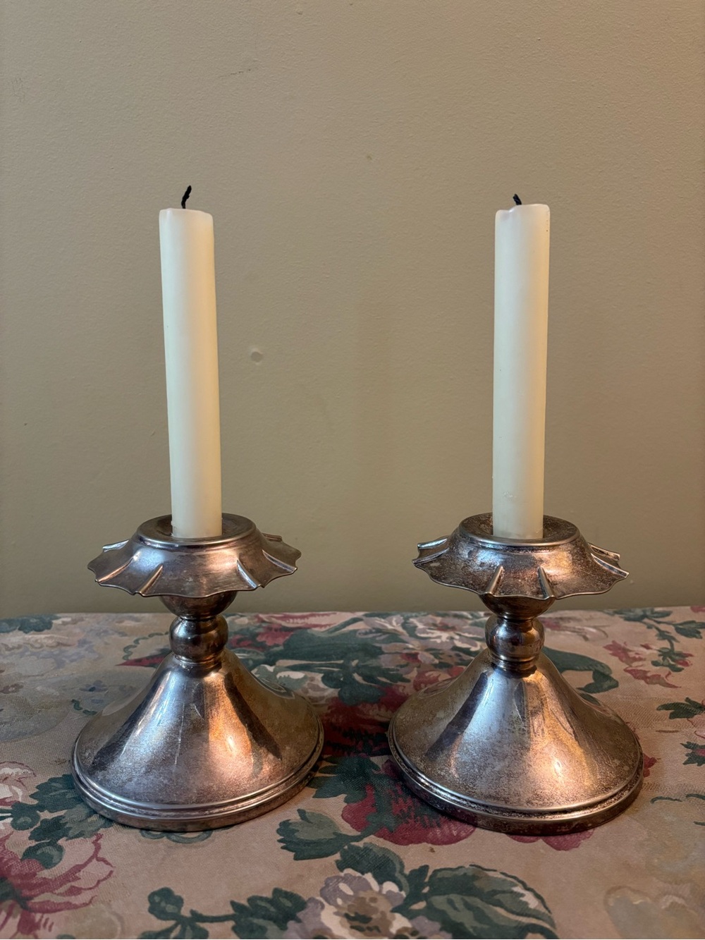 Classic Silver Plated Candle Holders - Pair